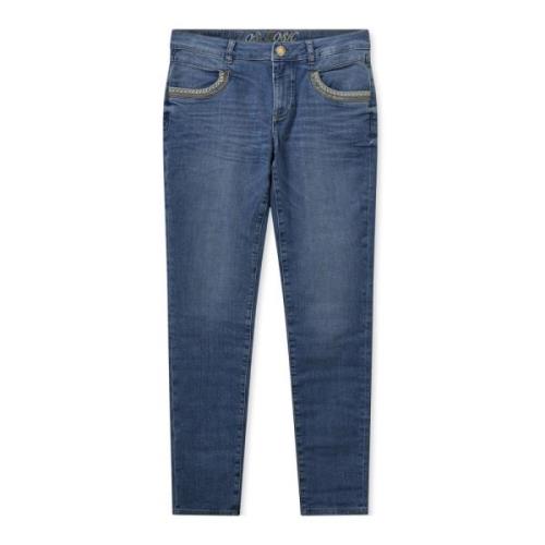 Klassieke Diva Jeans met Geborduurde Details MOS Mosh , Blue , Dames