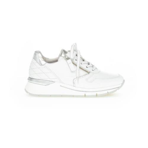 Witte Leren Sneakers Comfort Basic Gabor , White , Dames
