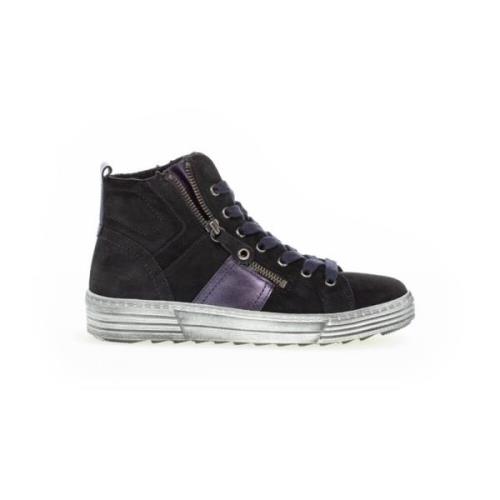 Midnight Blue High Top Sneakers Gabor , Blue , Dames