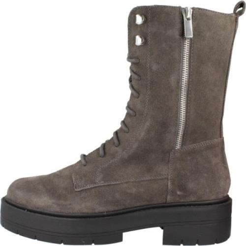 Stijlvolle Lace-up Laarzen Geox , Gray , Dames