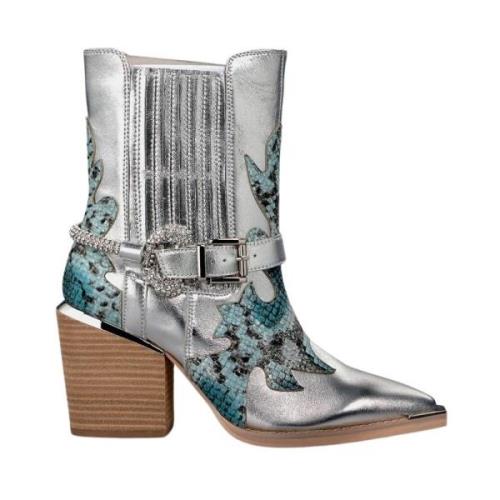 Cowboy Bootie met geborduurde schacht Alma EN Pena , Blue , Dames