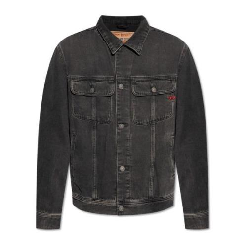 Denim jack 'D-Barcy' Diesel , Black , Heren