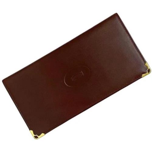 Pre-owned Leather wallets Cartier Vintage , Red , Dames