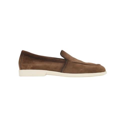 Bruine Malibu Leren Loafers Santoni , Brown , Heren