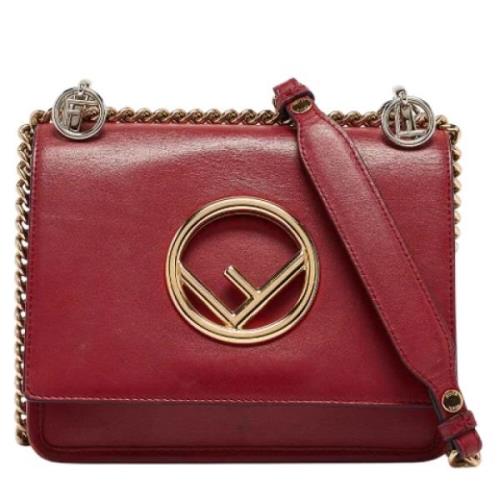 Pre-owned Leather shoulder-bags Fendi Vintage , Red , Dames