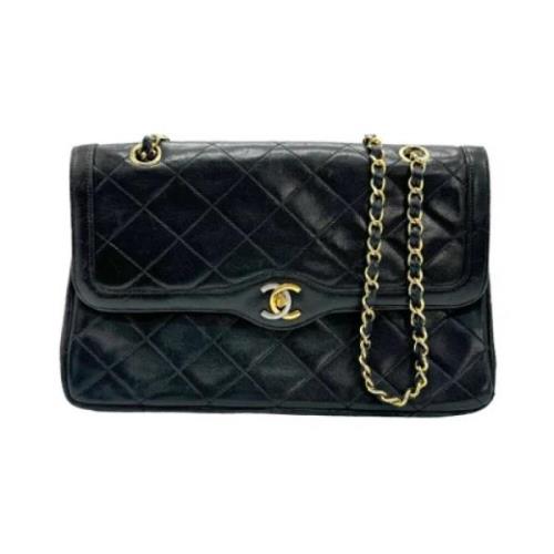 Pre-owned Leather chanel-bags Chanel Vintage , Black , Dames