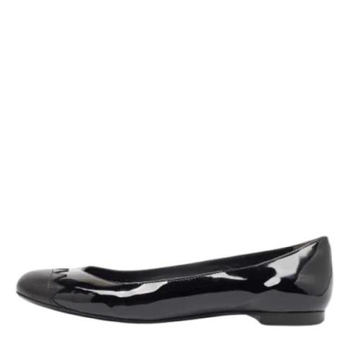 Pre-owned Leather flats Fendi Vintage , Black , Dames