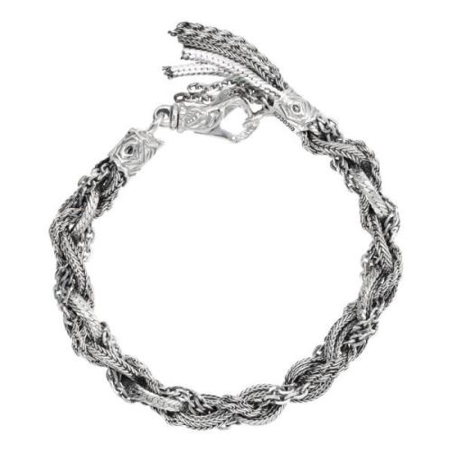 Zilveren Foxtail Ketting Armband Emanuele Bicocchi , Gray , Unisex