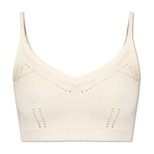 Korte Smirne Top met Bandjes Max Mara , Beige , Dames