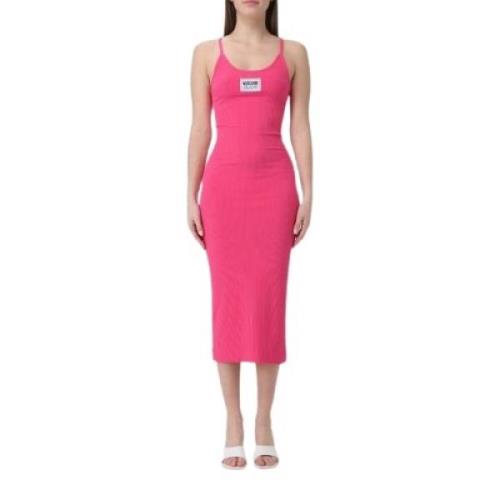 Fuchsia Geribbelde Tankjurk Moschino , Pink , Dames