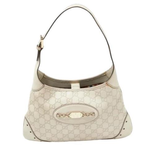 Pre-owned Leather handbags Gucci Vintage , White , Dames