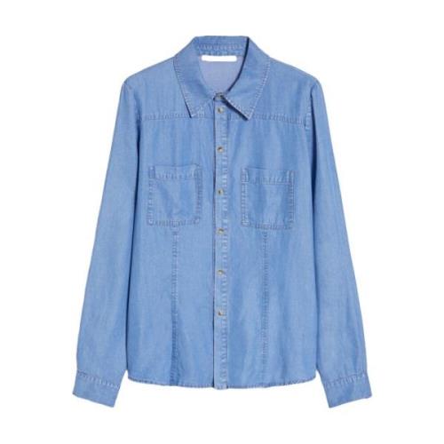 Lichtblauwe Denim Shirt Pennyblack , Blue , Dames