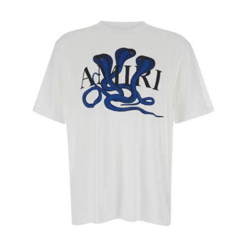 Snake Tee Jersey Wit T-shirts Polos Amiri , White , Heren