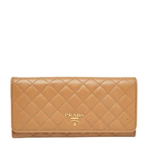 Pre-owned Leather wallets Prada Vintage , Brown , Dames