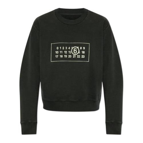 Sweatshirt met logo MM6 Maison Margiela , Black , Dames