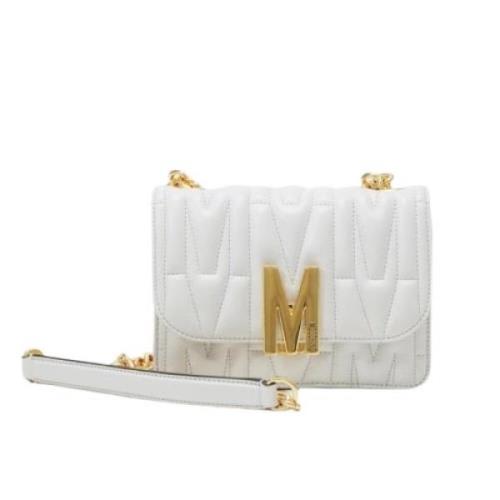 Gewatteerde Witte Couture Schoudertas Moschino , White , Dames