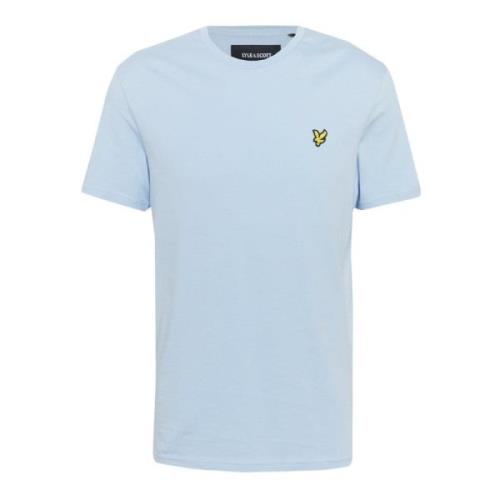 Lichtblauw T-shirt met geborduurd logo Lyle & Scott , Blue , Heren