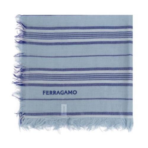 Wollen sjaal Salvatore Ferragamo , Blue , Heren