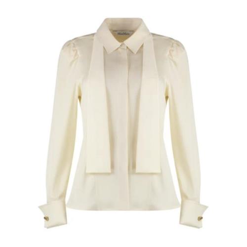 Ivoor Zijden Paraggi Shirt Max Mara , Beige , Dames