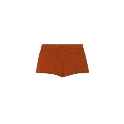 Leren bruine shorts met grote zakken Max Mara , Brown , Dames