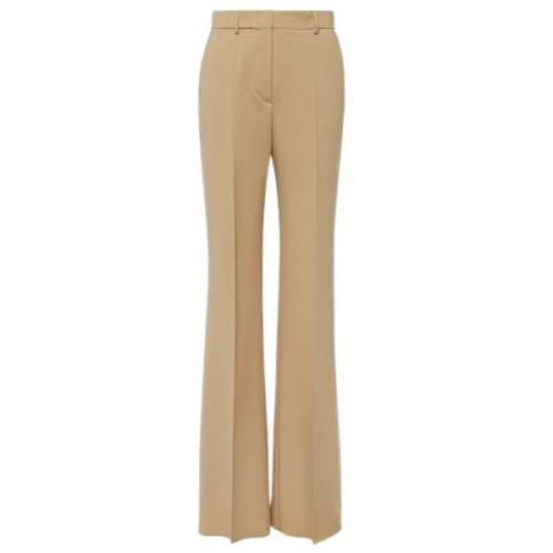 Beige Wol Flare Broek Sportmax , Beige , Dames