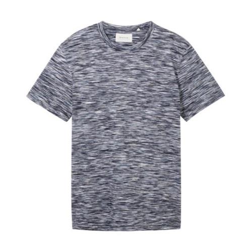 Heren Korte Mouw Casual T-Shirt Tom Tailor , Blue , Heren