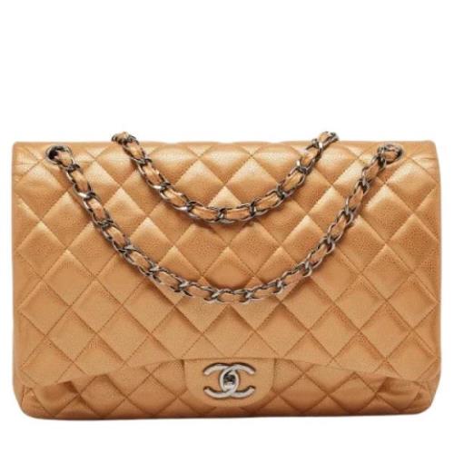 Pre-owned Leather chanel-bags Chanel Vintage , Orange , Dames