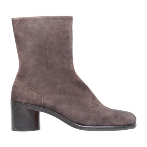 Suede Tabi Enkellaarzen met Distressed Hak Maison Margiela , Brown , H...