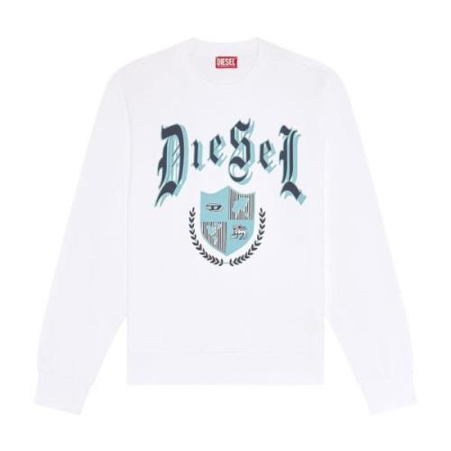 Stijlvolle Sweatshirt voor Mannen en Vrouwen Diesel , White , Heren