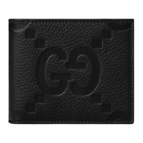 Leren portemonnee met Jumbo GG-logo Gucci , Black , Heren