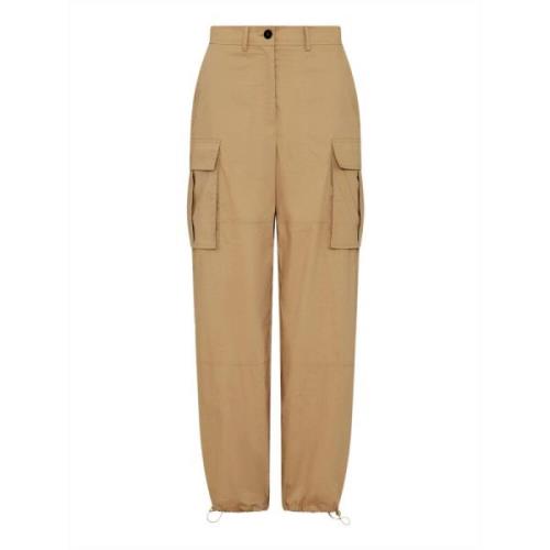 Cargo Broek Natuurlijk Katoen Stiksels Koord Marella , Beige , Dames