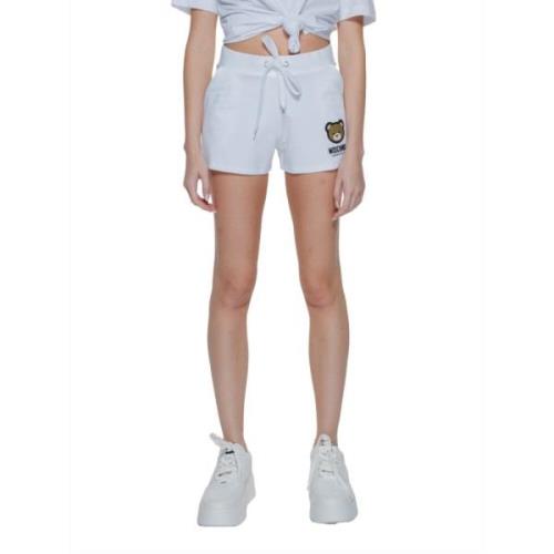 Witte Sportieve Shorts Logo Print Love Moschino , White , Dames