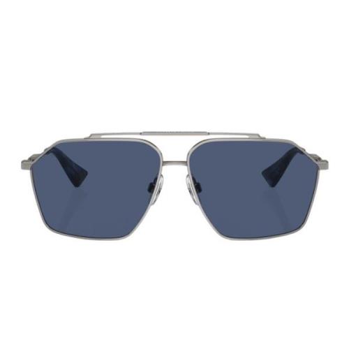 Pilotstijl Zonnebril Blauwe Lenzen Dolce & Gabbana , Gray , Unisex