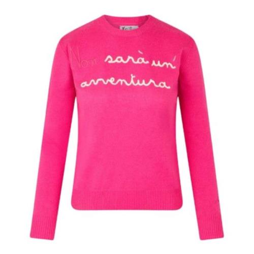 Fuchsia Sweater met Fluo Roze Borduurwerk MC2 Saint Barth , Pink , Dam...