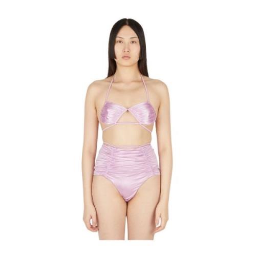 Glanzende Halternek Bikini Top Isa Boulder , Pink , Dames