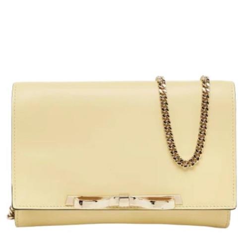 Pre-owned Leather clutches Valentino Vintage , Yellow , Dames