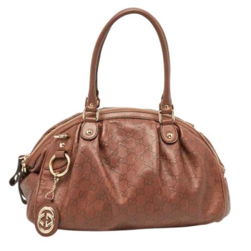 Pre-owned Leather gucci-bags Gucci Vintage , Brown , Dames