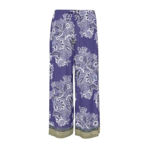 Blauwe Beachwear Zijden Crop Broek Etro , Multicolor , Dames