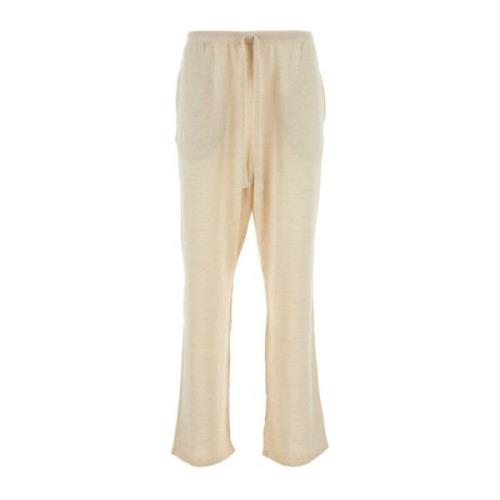 Ivory Wide-Leg Pant The Row , White , Heren