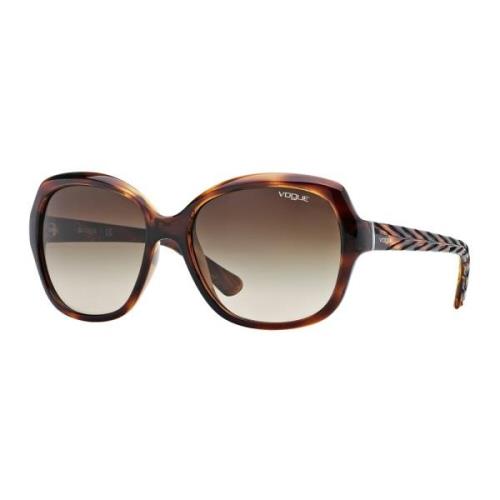 Stijlvol Havana Bruin Gradient Zonnebril Vogue , Brown , Dames