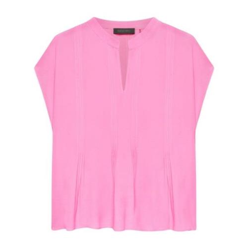 Crep de Chine Geplooide Blouse Elena Mirò , Pink , Dames