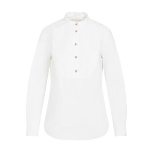 Witte Katoenen Overhemd Opstaande Kraag Chloé , White , Dames