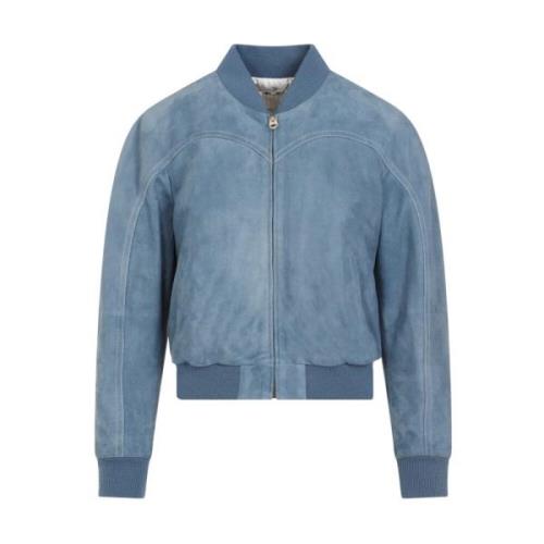 Blauw Suède Leren Jas Chloé , Blue , Dames