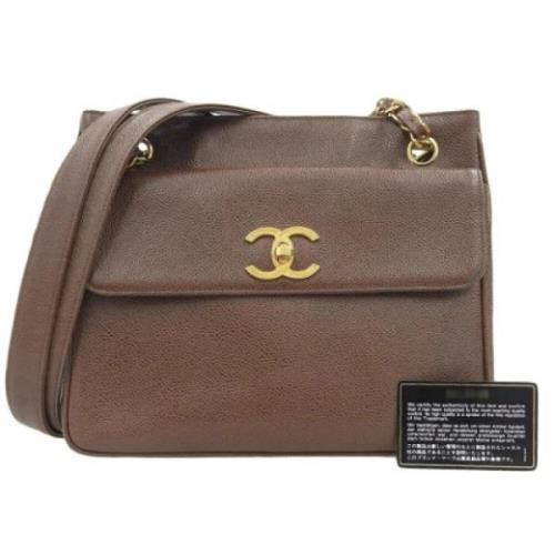 Pre-owned Leather chanel-bags Chanel Vintage , Brown , Dames