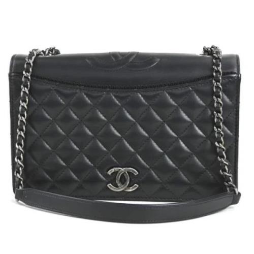 Pre-owned Leather chanel-bags Chanel Vintage , Black , Dames