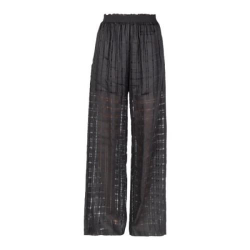 Linnen Broek Met Rechte Pijp Jucca , Black , Dames