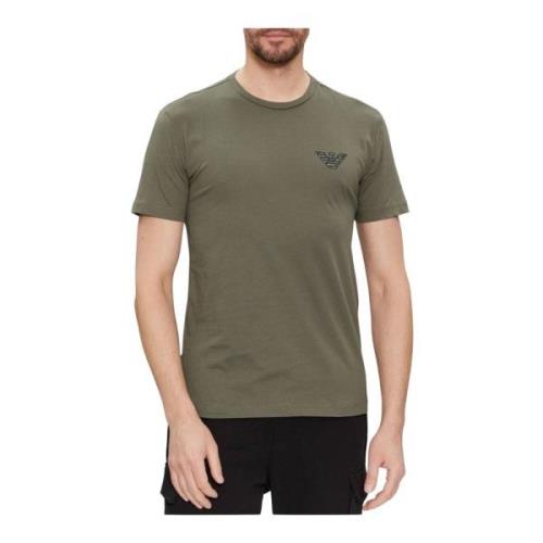 Geborduurd Logo T-shirt - Slim Fit Emporio Armani , Green , Heren