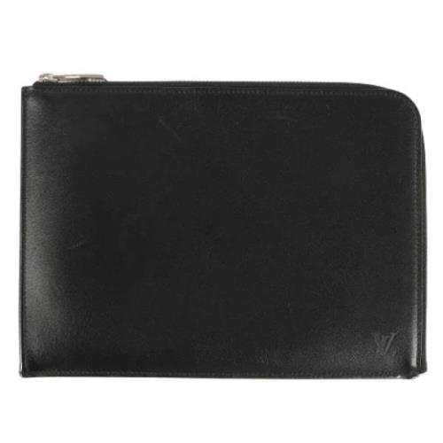 Pre-owned Leather clutches Louis Vuitton Vintage , Black , Dames