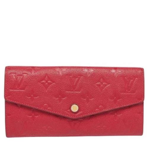 Pre-owned Leather wallets Louis Vuitton Vintage , Red , Dames