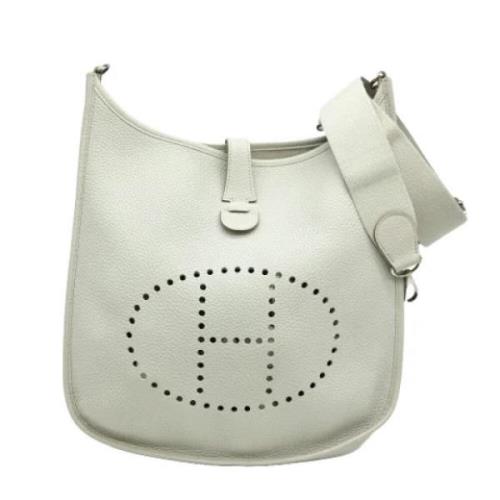 Pre-owned Leather shoulder-bags Hermès Vintage , White , Dames
